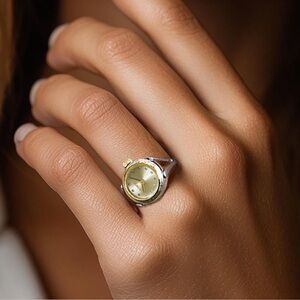 Invicta Mini Angel Ring Watch 48576 Two-Tone Silver Gold 17.5mm